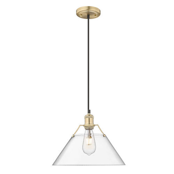 Orwell Brushed Champagne Bronze One-Light Pendant with Clear Glass Shade, image 1
